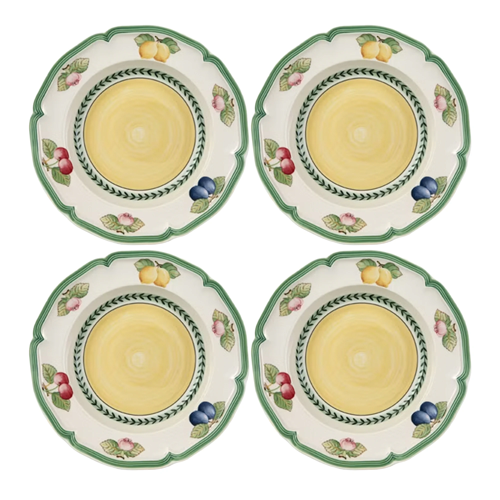 Villeroy & Boch French Garden Fleurence Djup Tallrik 23 Cm 4-pack - Djupa tallrikar Porslin Gr&ouml;n