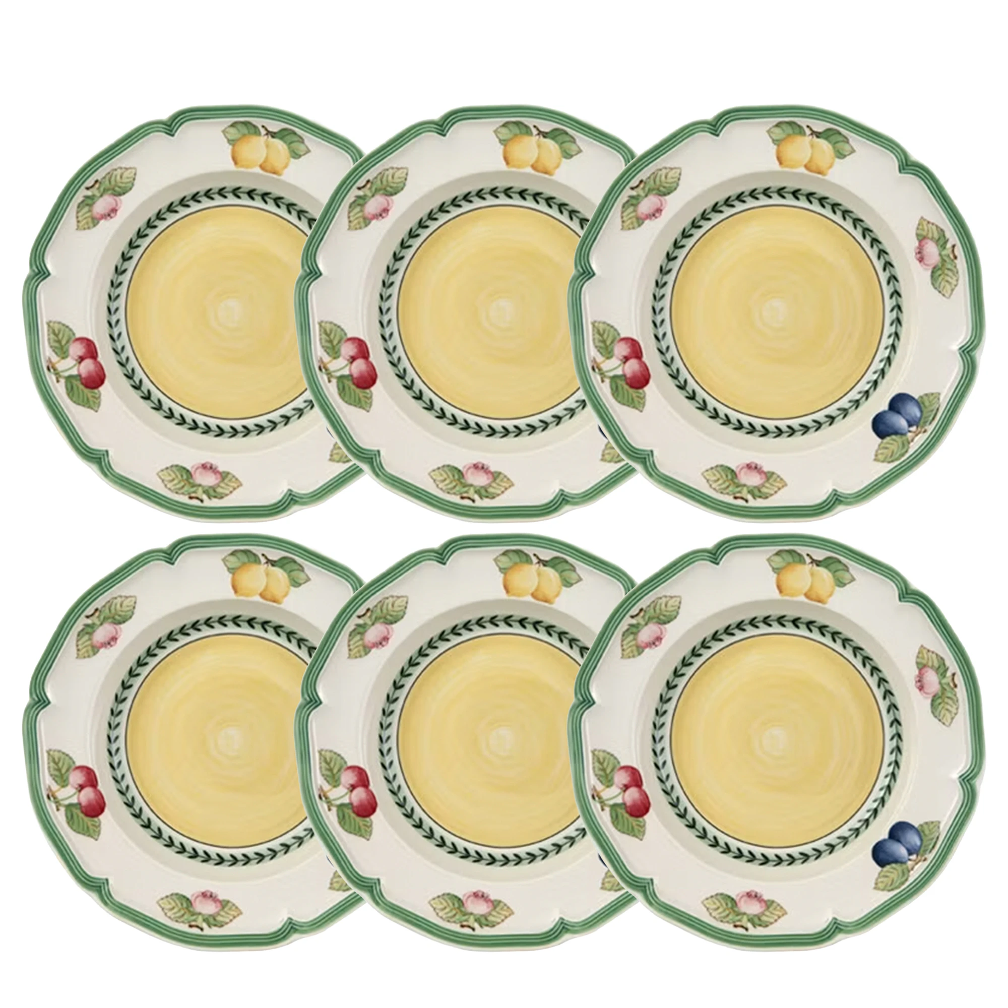 Villeroy & Boch French Garden Fleurence Djup Tallrik 23 Cm 6-pack - Porslin Gr&ouml;n