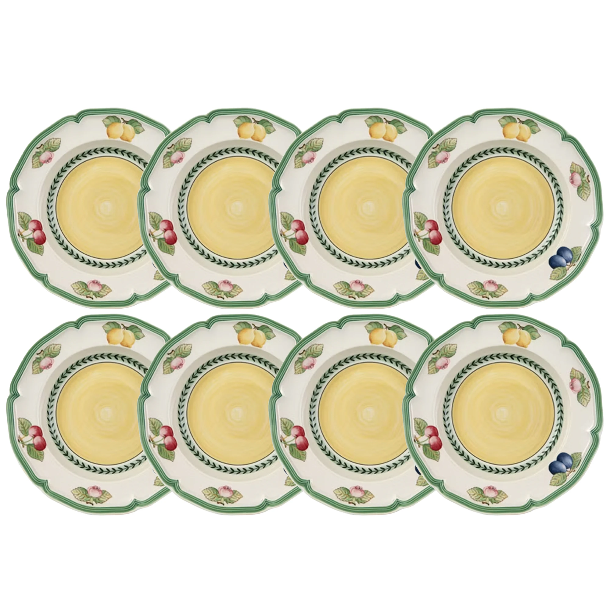 Villeroy & Boch French Garden Fleurence Djup Tallrik 23 Cm 8-pack - Porslin Gr&ouml;n
