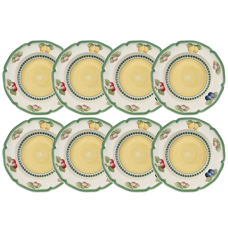 French Garden Fleurence Djup Tallrik 23 cm 8-pack