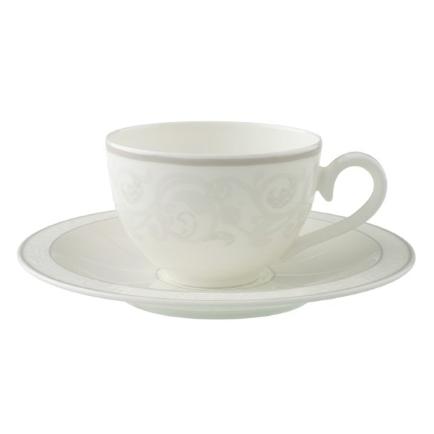Villeroy & Boch Gray Pearl Kaffe/tekopp Och Fat - Tekoppar Benporslin Vit
