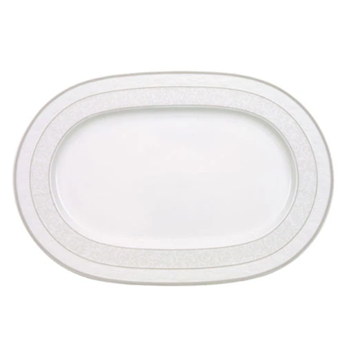 Villeroy & Boch Gray Pearl Oval Serveringsfat 35 Cm - Uppl&auml;ggningsfat Benporslin Gr&aring;