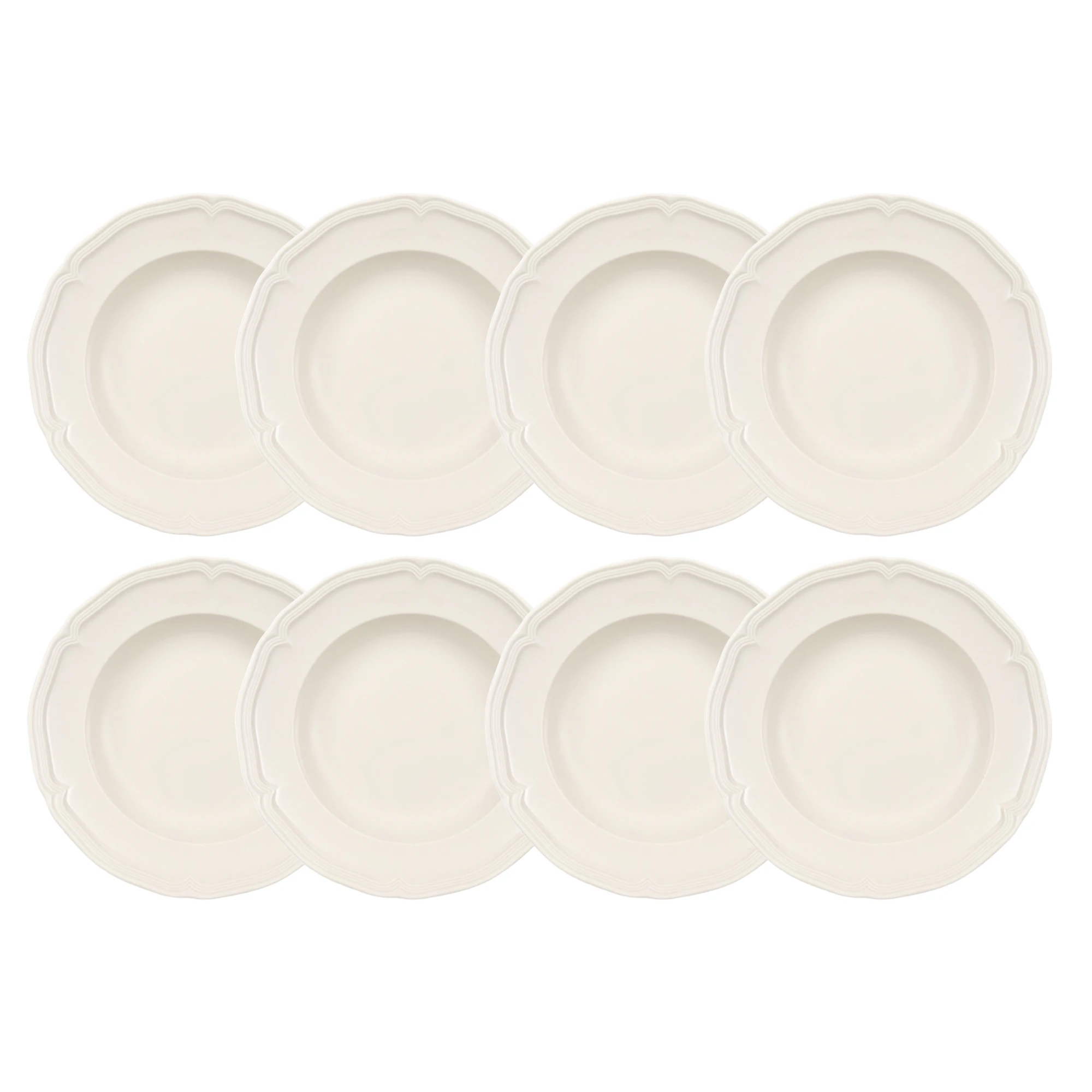 Villeroy & Boch Manoir Djup Tallrik 23 Cm 8-pack - Djupa tallrikar Porslin Vit