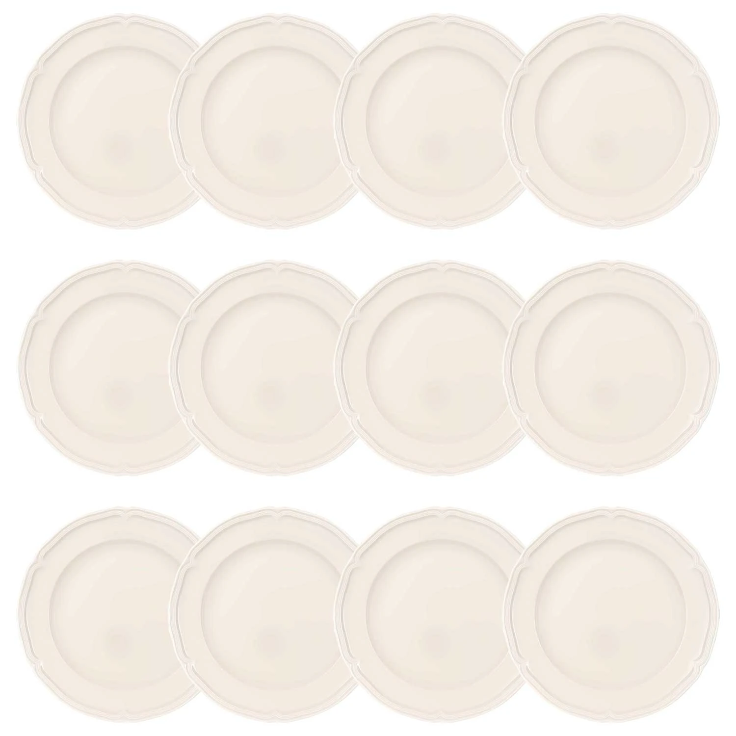 villeroy & boch manoir tallrik 26 cm 12-pack - porslin vit