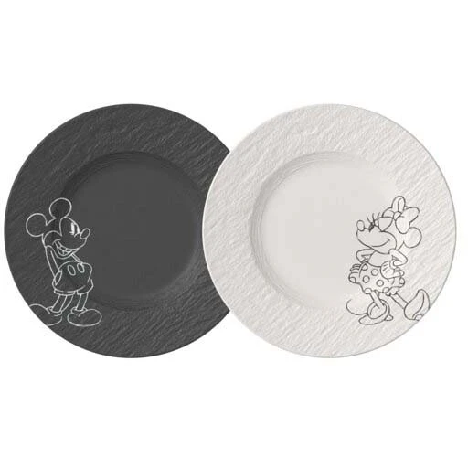 Villeroy & Boch Manufacture Rock Mickey Mouse Frukostfat 2-pack - Porslin Svart