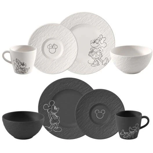 Villeroy & Boch Manufacture Rock Mickey Mouse Frukostset / Vit - Serviser & Startset Porslin Svart