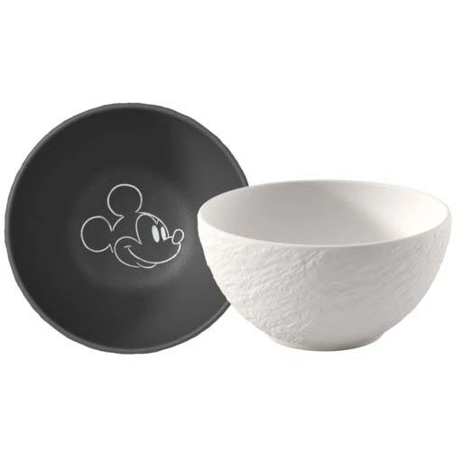Villeroy & Boch Manufacture Rock Mickey Mouse Sk&aring;l 2-pack - Frukostsk&aring;lar Porslin Svart