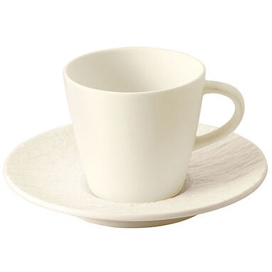 Villeroy & Boch Manufacture Rock Blanc Espressokopp Med Fat - Espressokoppar Porslin Vit