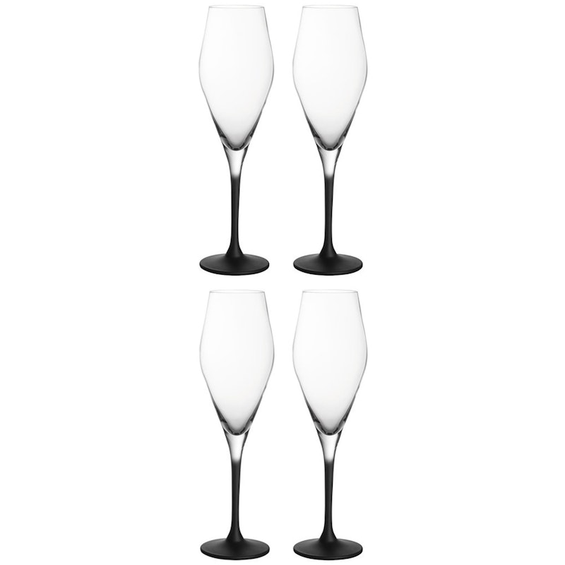 Manufacture Rock Champagneglas 26 cl 4-pack, Svart