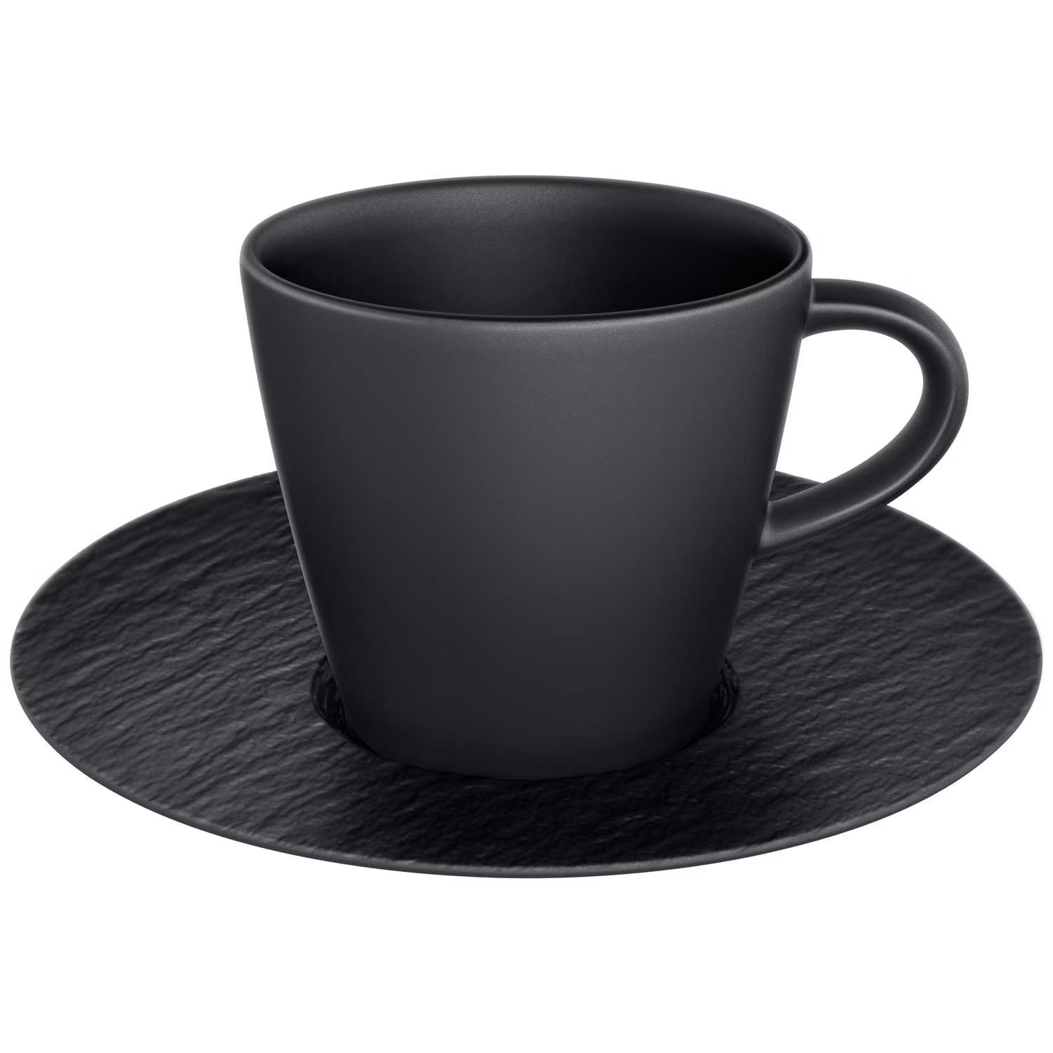 Villeroy & Boch Manufacture Rock Espressokopp Med Fat - Espressokoppar Porslin Svart