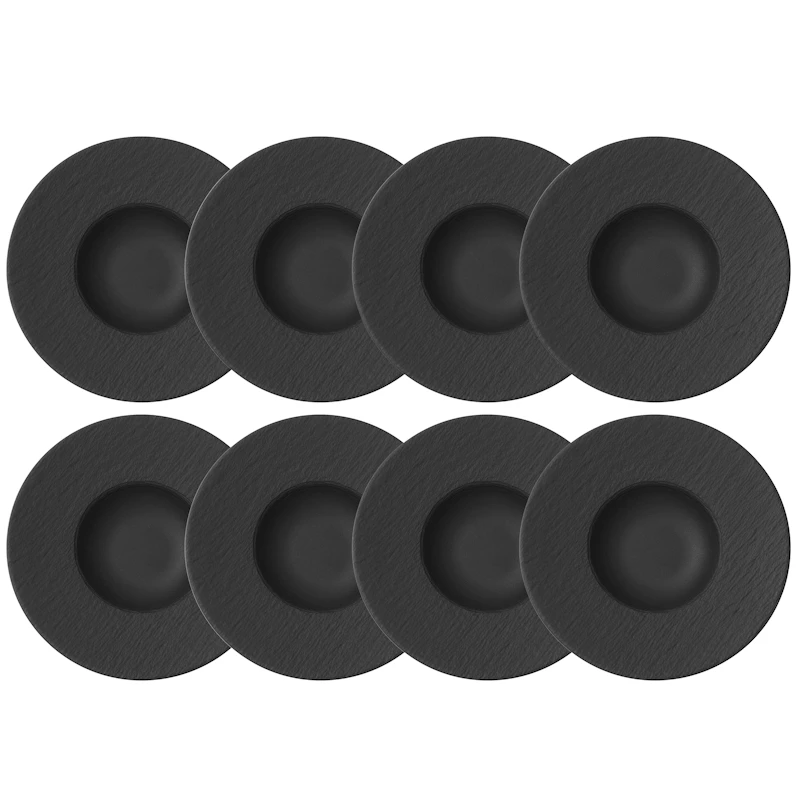 Manufacture Rock Pastatallrik 28 cm 8-pack, Svart