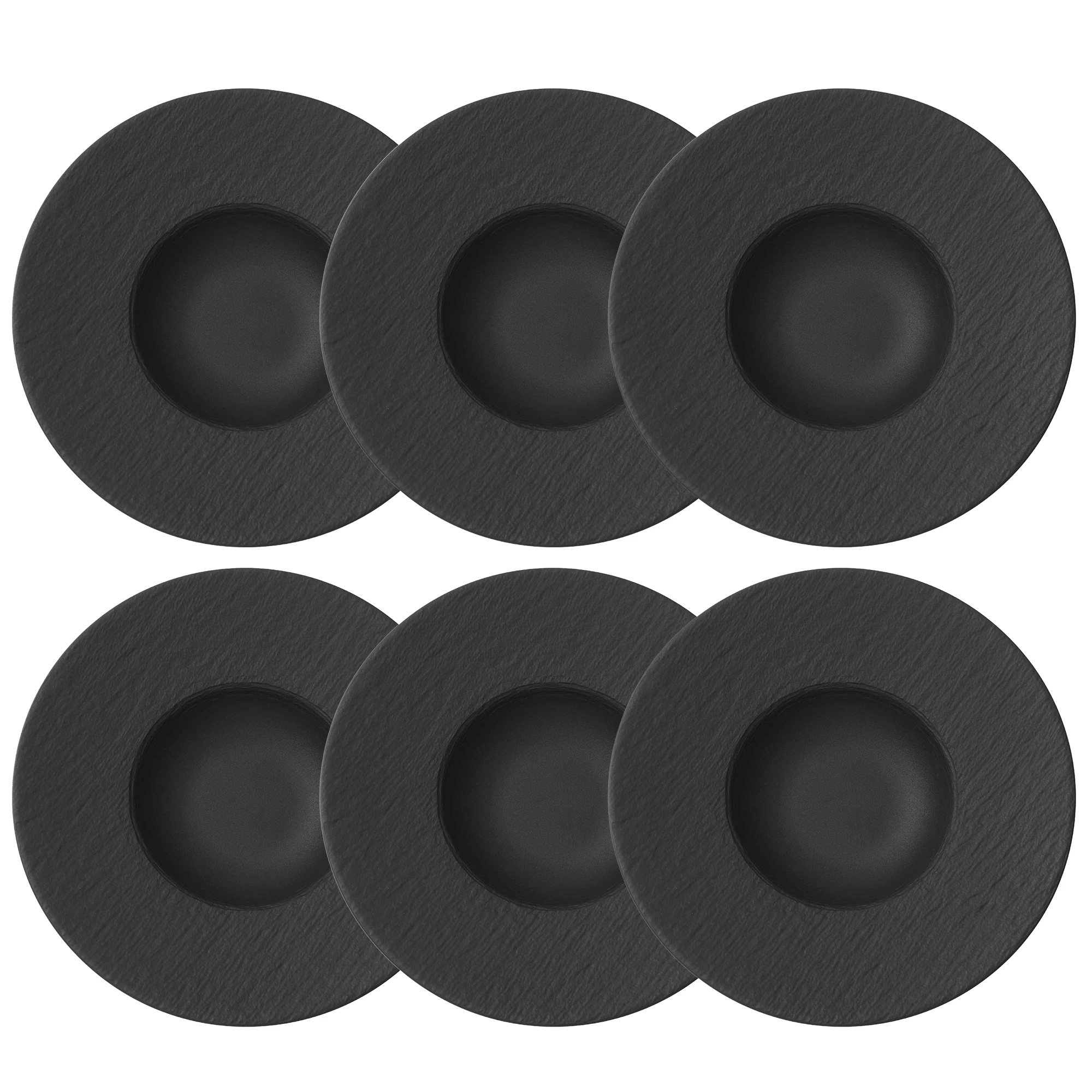 Villeroy & Boch Manufacture Rock Pastatallrik 29cm 6-pack - Porslin Svart