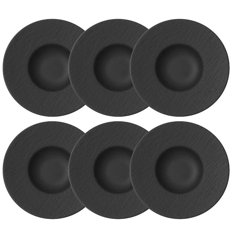 Manufacture Rock Pastatallrik 28 cm 6-pack, Svart