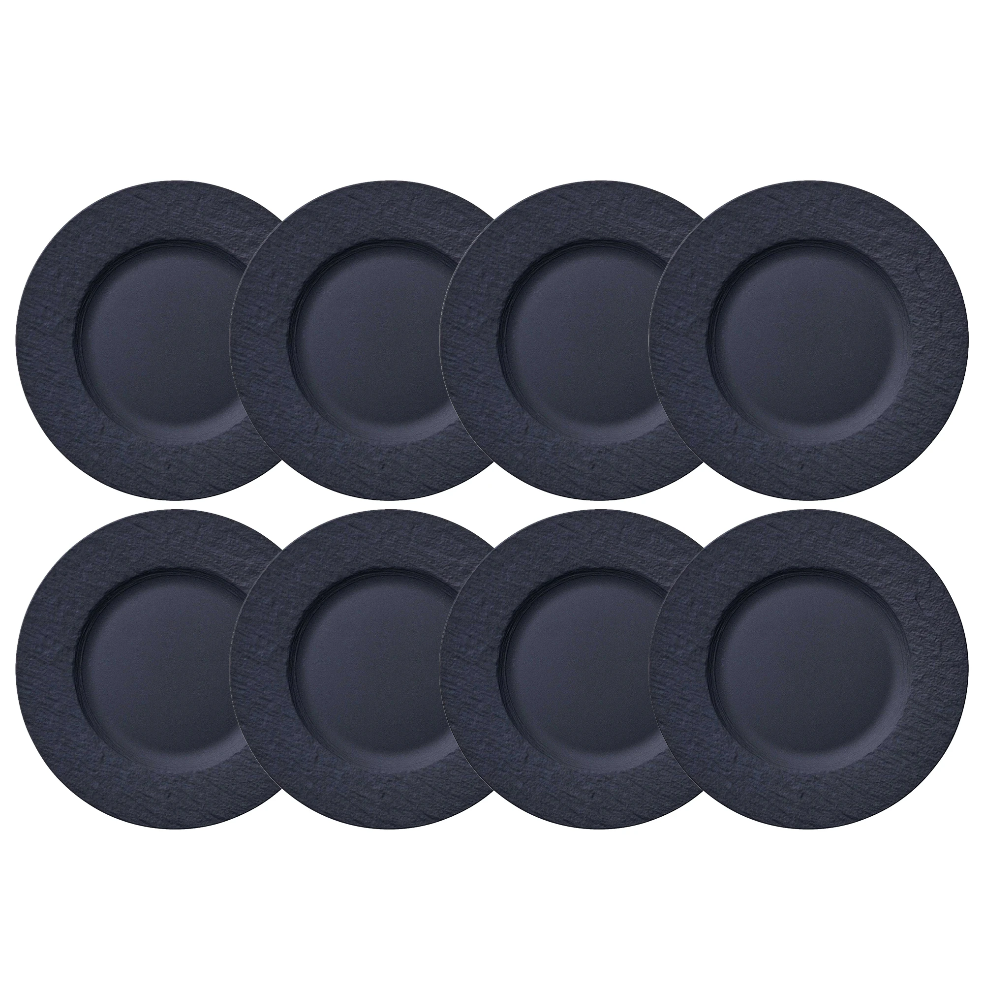 Villeroy & Boch Manufacture Rock Assiett 22 Cm 8-pack - Porslin Svart