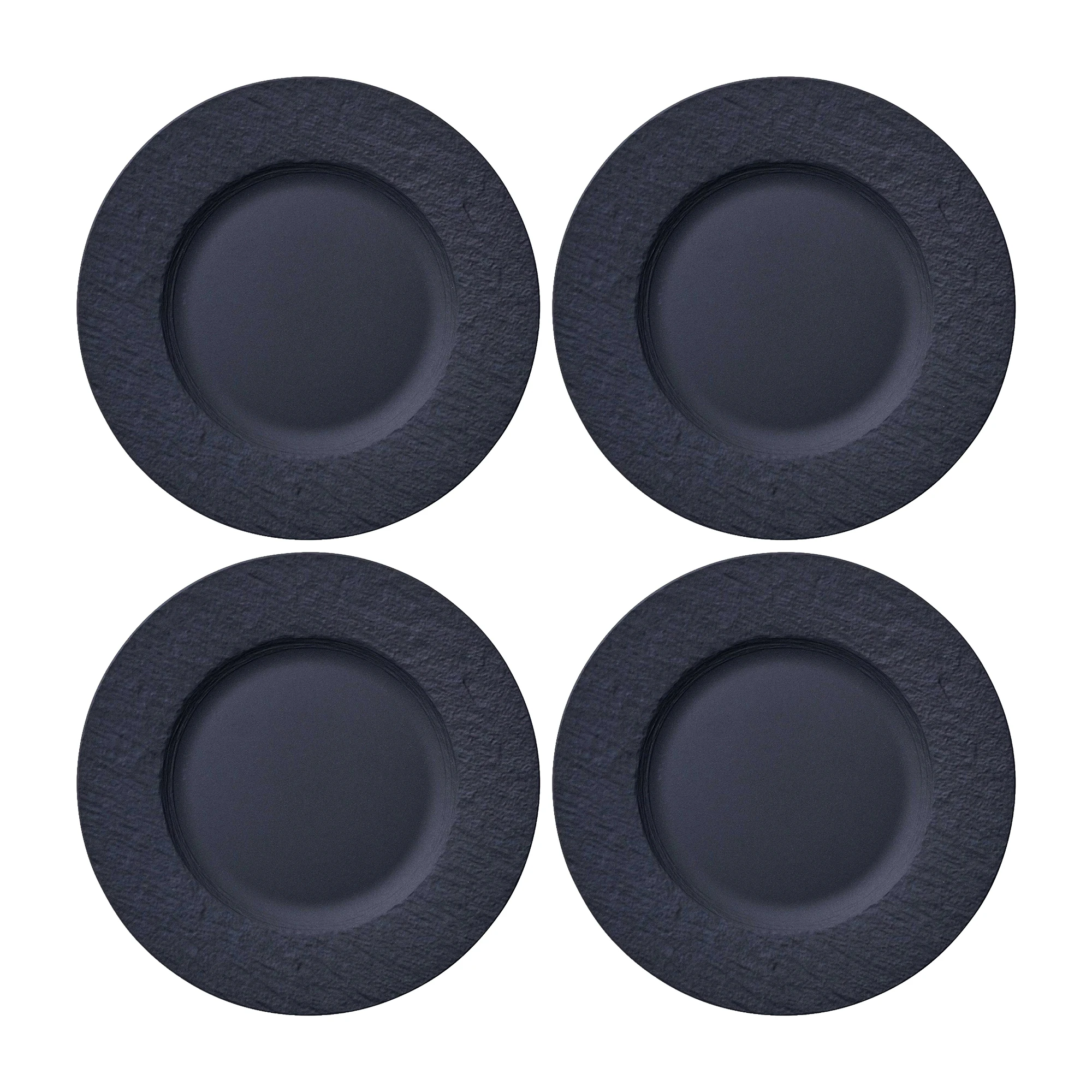 Villeroy & Boch Manufacture Rock Assiett 22 Cm 4-pack - Porslin Svart