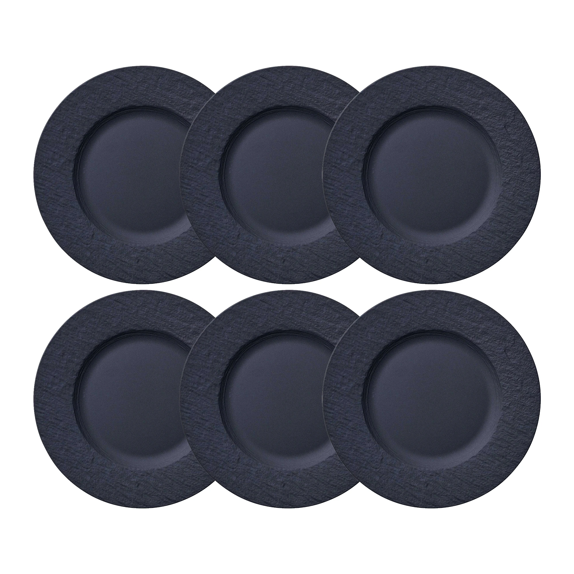 Villeroy & Boch Manufacture Rock Assiett 22 Cm 6-pack - Porslin Svart