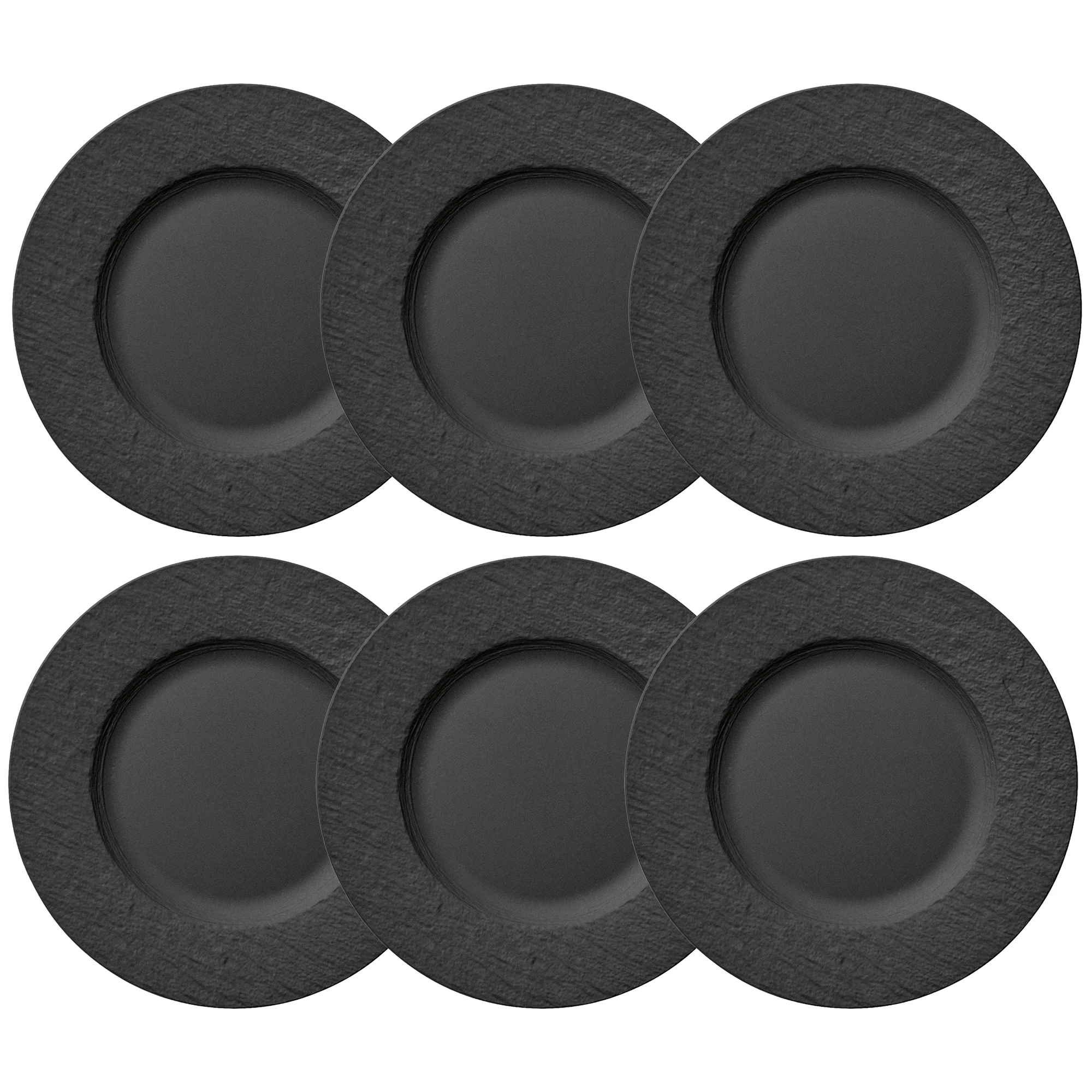 Villeroy & Boch Manufacture Rock Tallrik 27 Cm 6-pack - Pastatallrikar Porslin Svart
