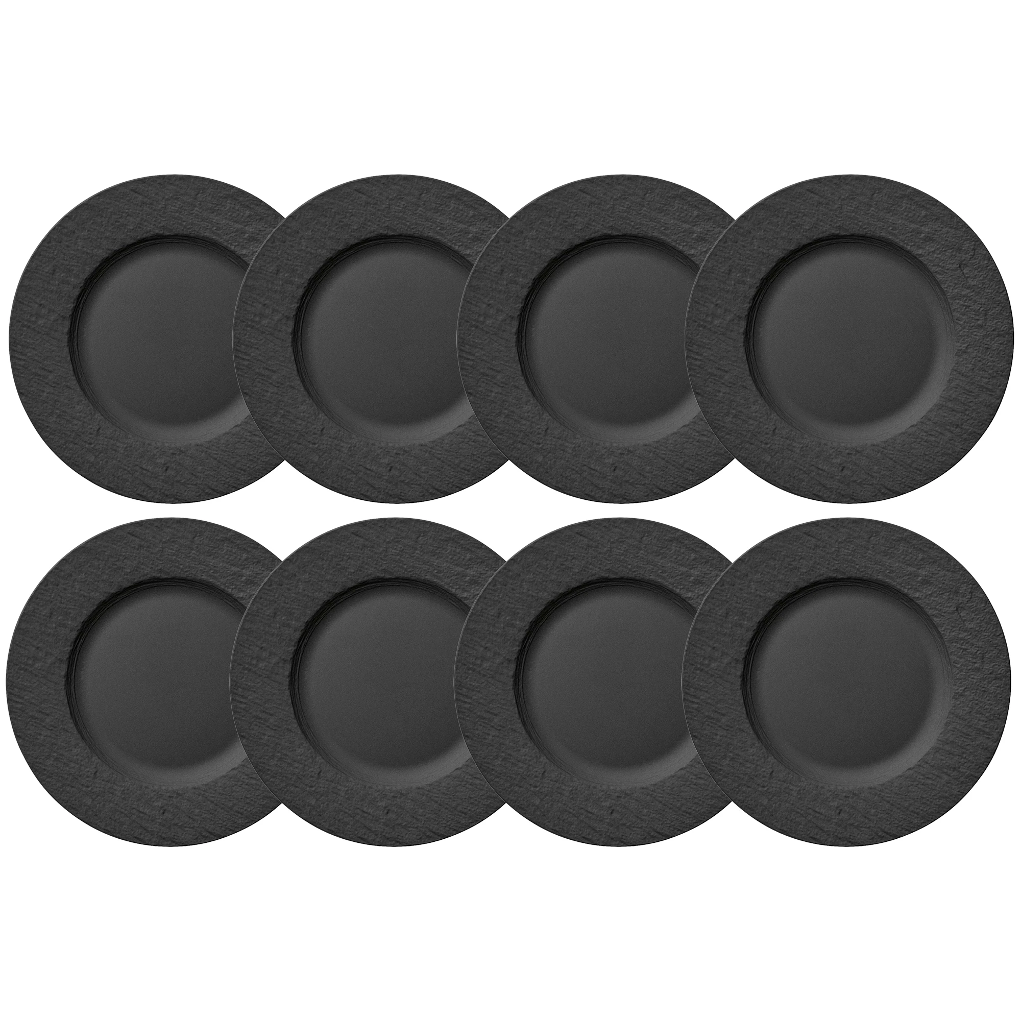 Villeroy & Boch Manufacture Rock Tallrik 27 Cm 8-pack - Pastatallrikar Porslin Svart
