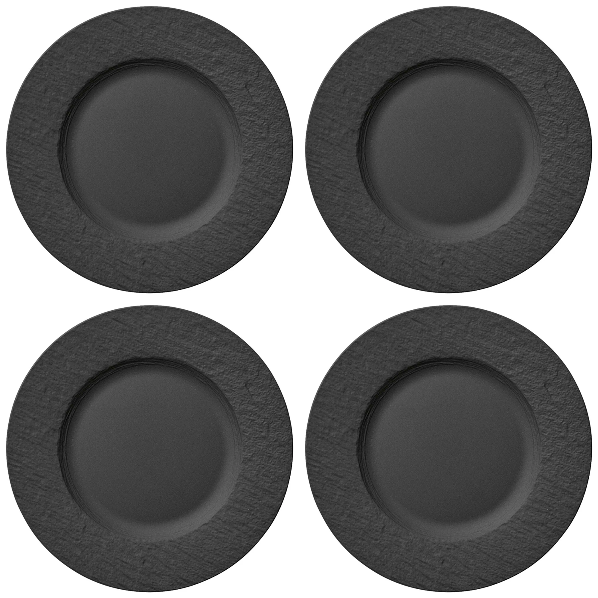 Villeroy & Boch Manufacture Rock Tallrik 4-pack - Pastatallrikar Porslin Svart