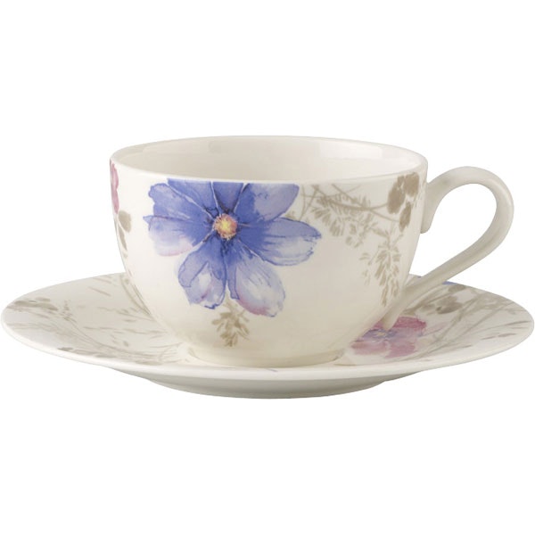 Villeroy & Boch Mariefleur Frukostkopp Med Fat - Kaffekoppar Porslin