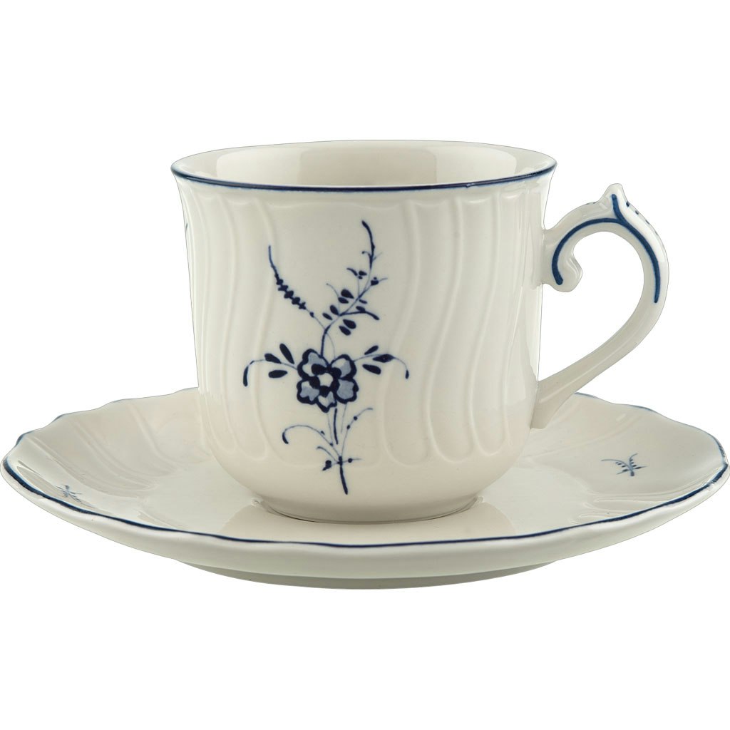 Villeroy & Boch Old Luxembourg Kaffekopp Med Fat - Kaffekoppar Porslin Vit