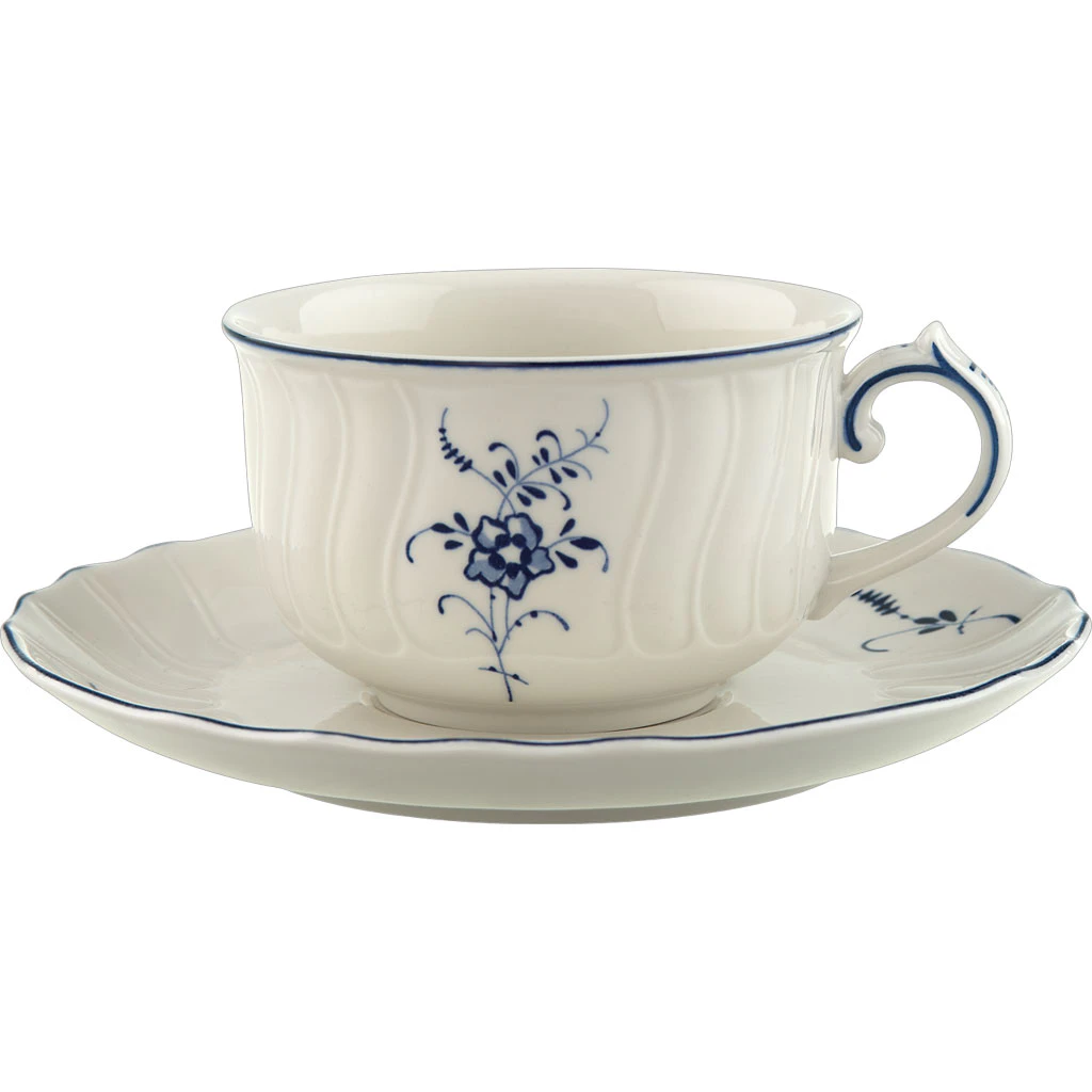 Villeroy & Boch Old Luxembourg Tekopp Med Fat - Tekoppar Porslin Vit