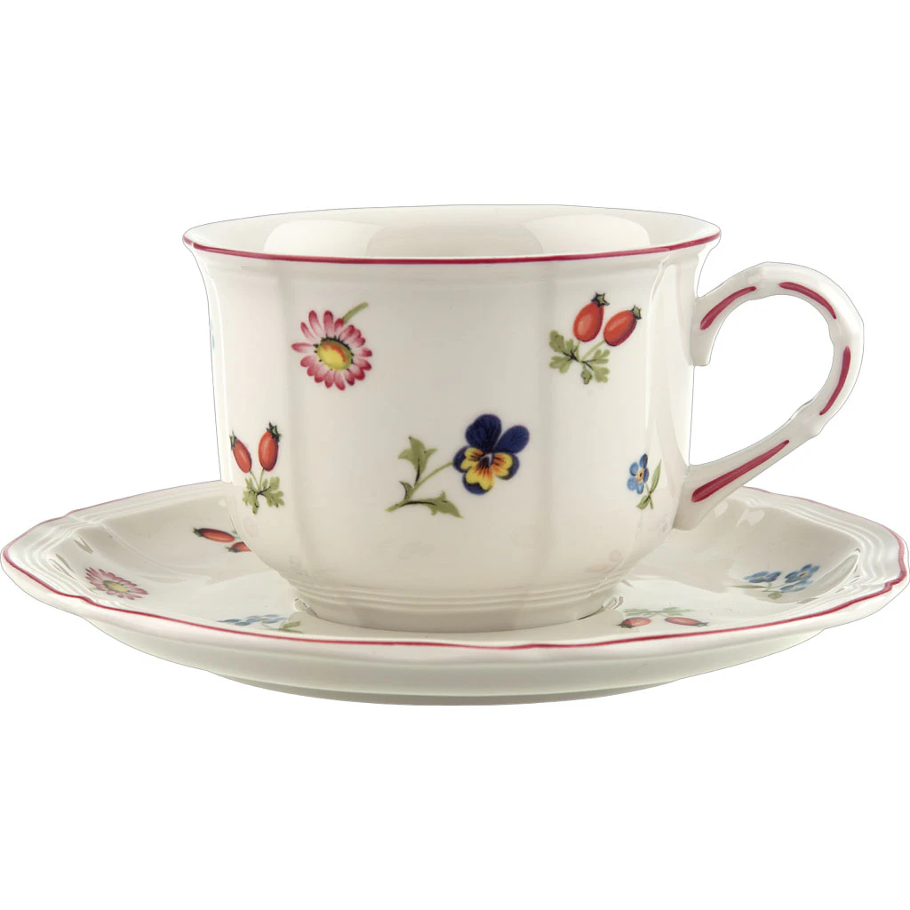 Villeroy & Boch Petite Fleur Cappuccinokopp Med Fat - Kaffekoppar Porslin Vit