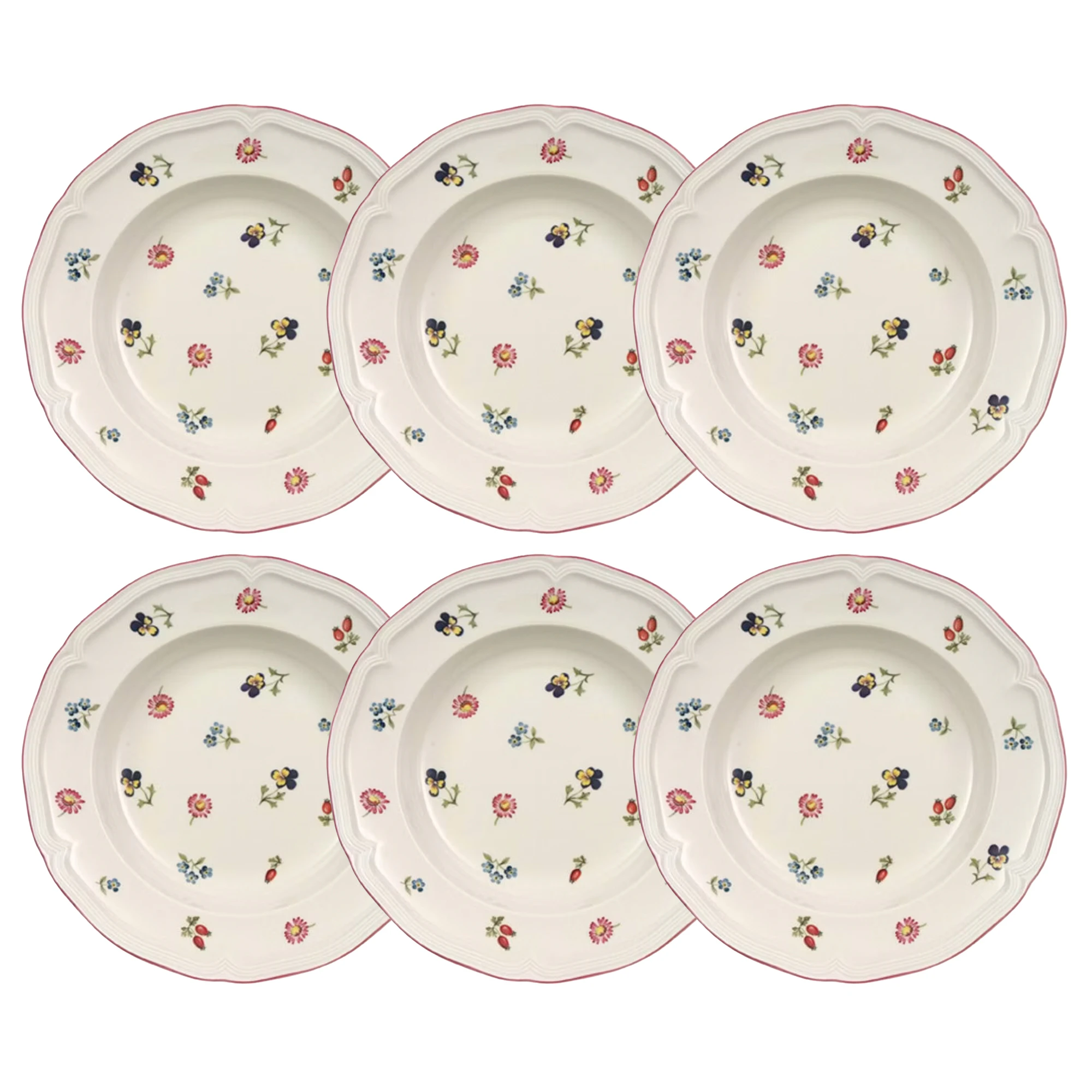 Villeroy & Boch Petite Fleur Djup Tallrik 23 Cm 6-pack - Djupa tallrikar Porslin Vit