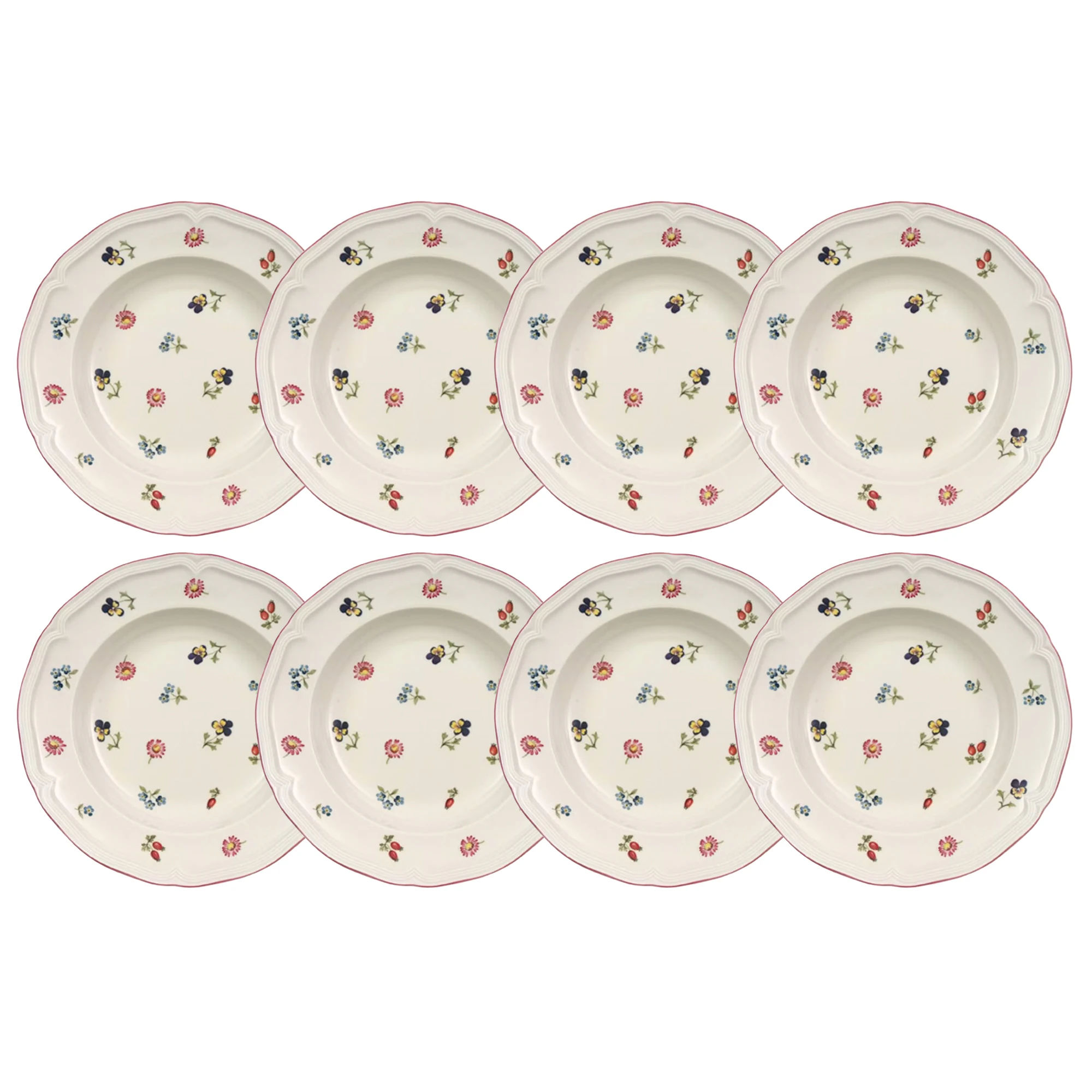 Villeroy & Boch Petite Fleur Djup Tallrik 23 Cm 8-pack - Djupa tallrikar Porslin Vit