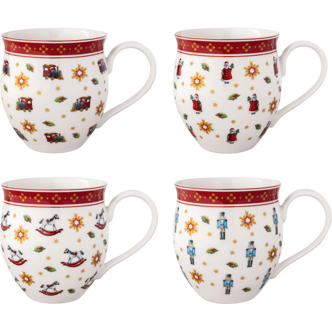 Villeroy & Boch Toy's Delight Mugg 4-pack - &Ouml;vrig Juldukning Porslin Multi