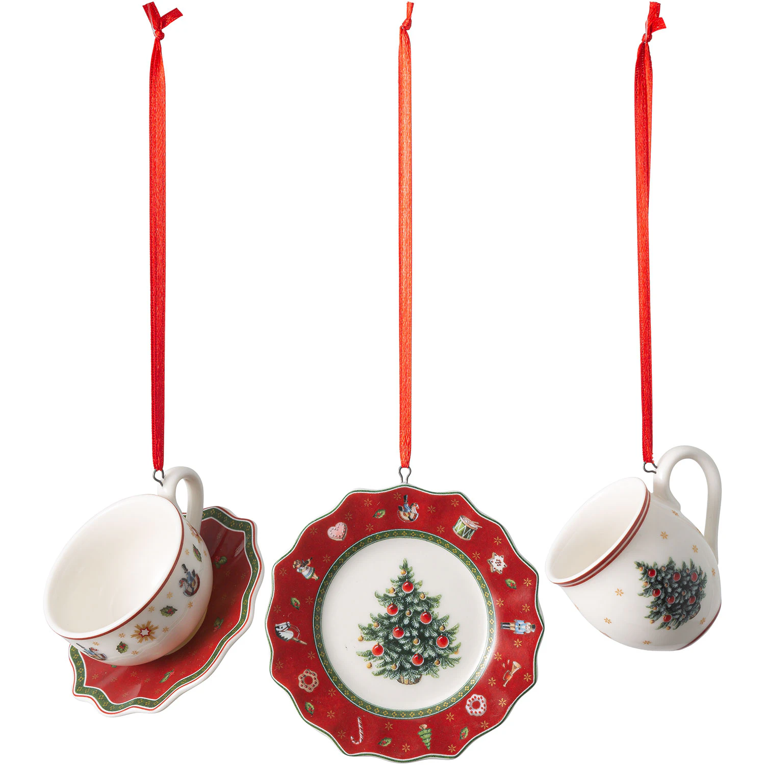 Villeroy & Boch Toy's Delight Julpynt 3-pack - Julgranskulor Porslin Röd