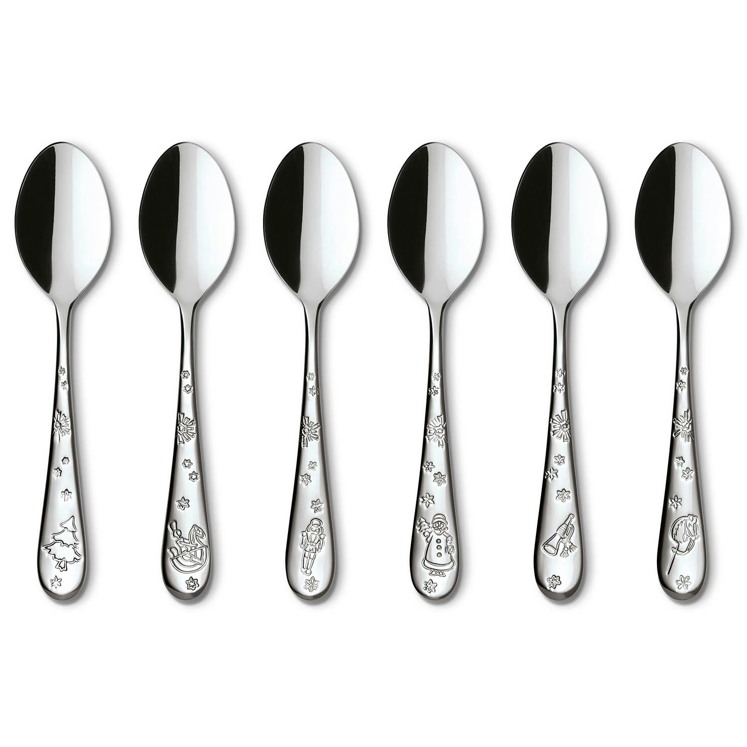 Villeroy & Boch Toy's Delight Kaffeskedar 6-pack - &Ouml;vrig Juldukning Rostfritt St&aring;l Silver