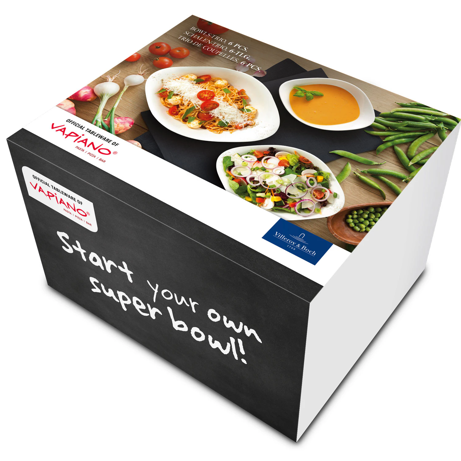 Villeroy & Boch Vapiano Trio Sk&aring;lar 6 Delar - Serveringssk&aring;lar Porslin Vit