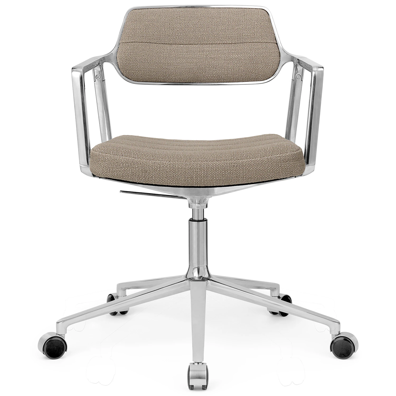 Vipp 453+ Snurrstol Med Hjul Polerad Aluminium / - Kontorsstolar Textil Dark Sand