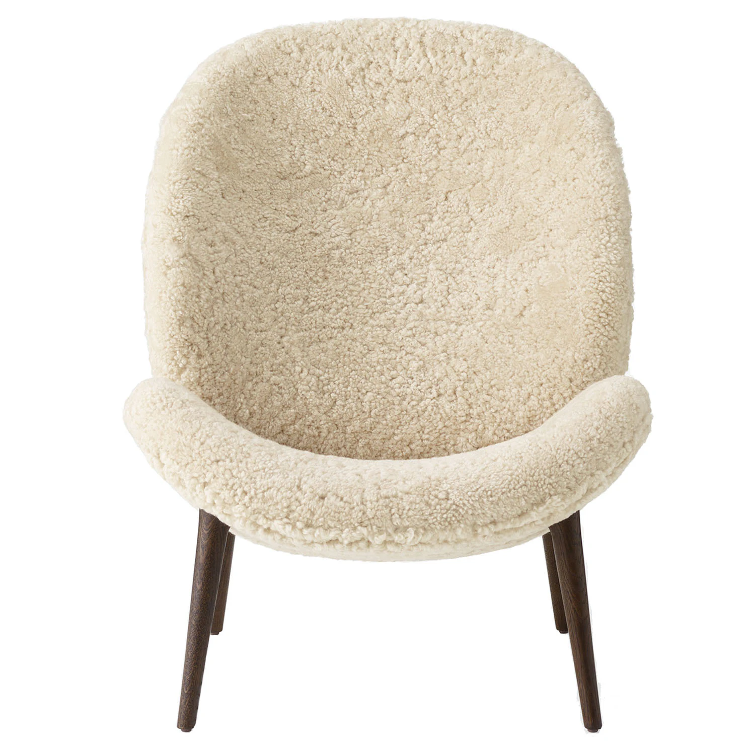 Vipp Lodge Loungestol M&ouml;rk Ek / Curly 09 - F&aring;rskinn Off-White