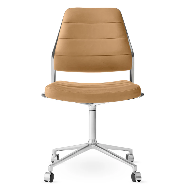 454 Snurrstol Med hjul, Camel Leather
