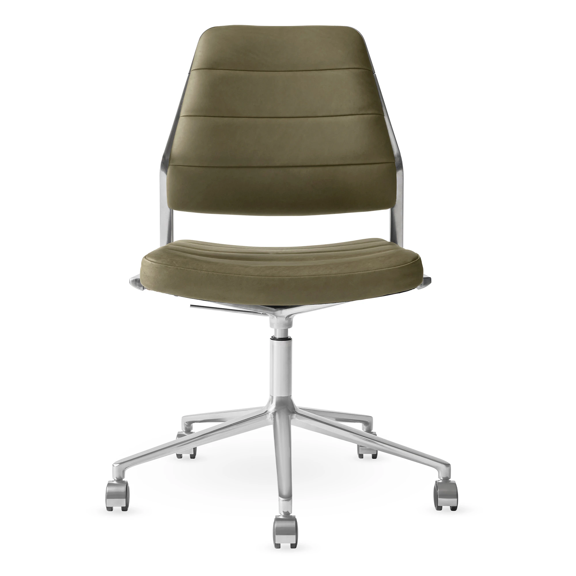 Vipp 454+ Snurrstol Med Hjul Bosco Leather - Kontorsstolar L&auml;der Bosco green