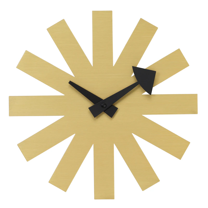 Asterisk Väggklocka Ø25 cm, Mässing