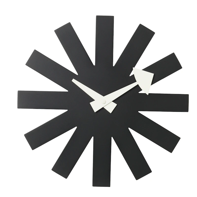 Asterisk Väggklocka Ø25 cm, Svart