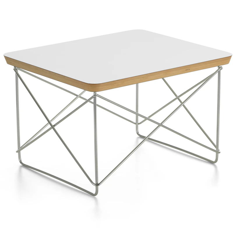 Occasional LTR Sidobord, Vit Laminat / Rostfritt Stål