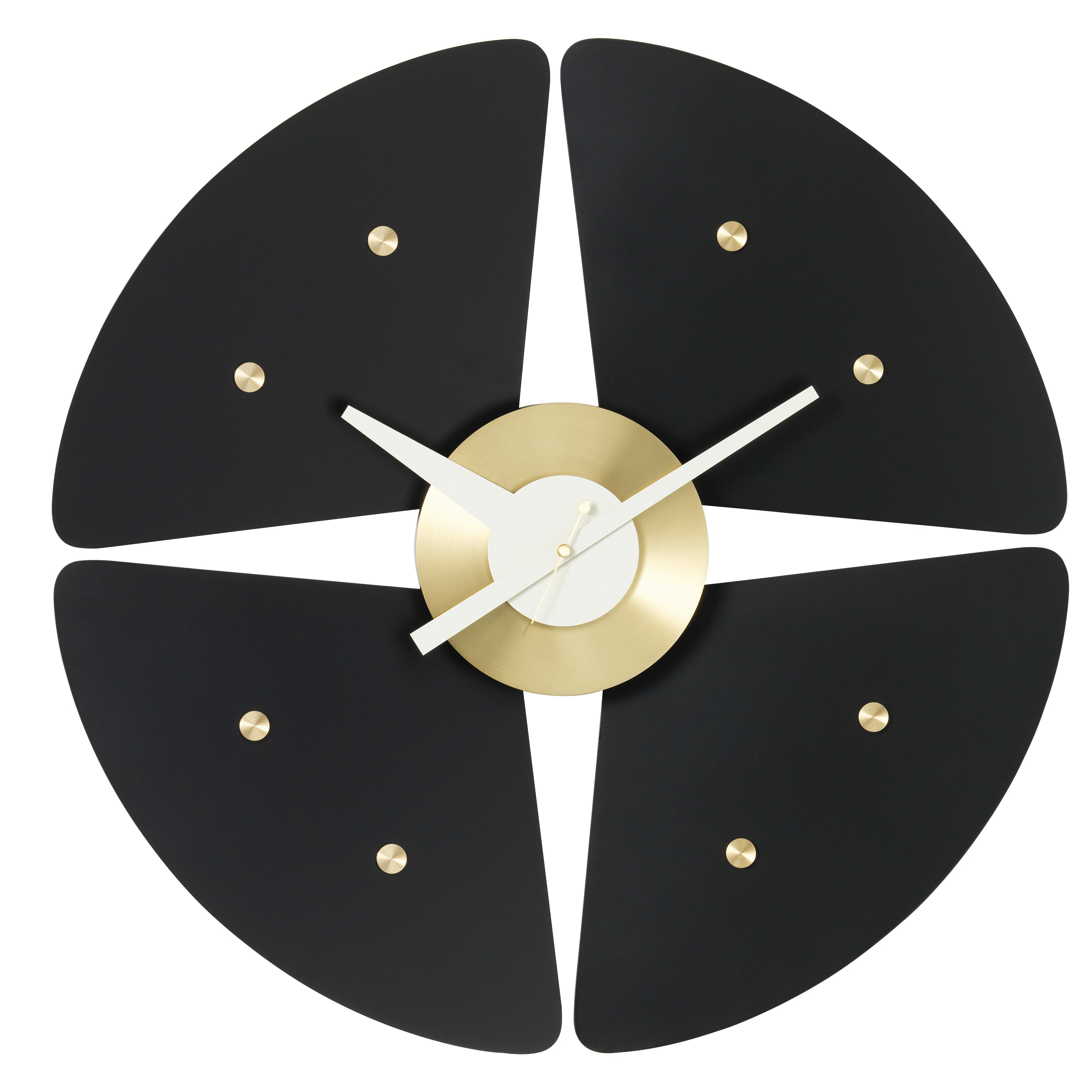 Vitra Petal Väggklocka Ø44,8 Cm / Mässing - Väggklockor Metall Svart