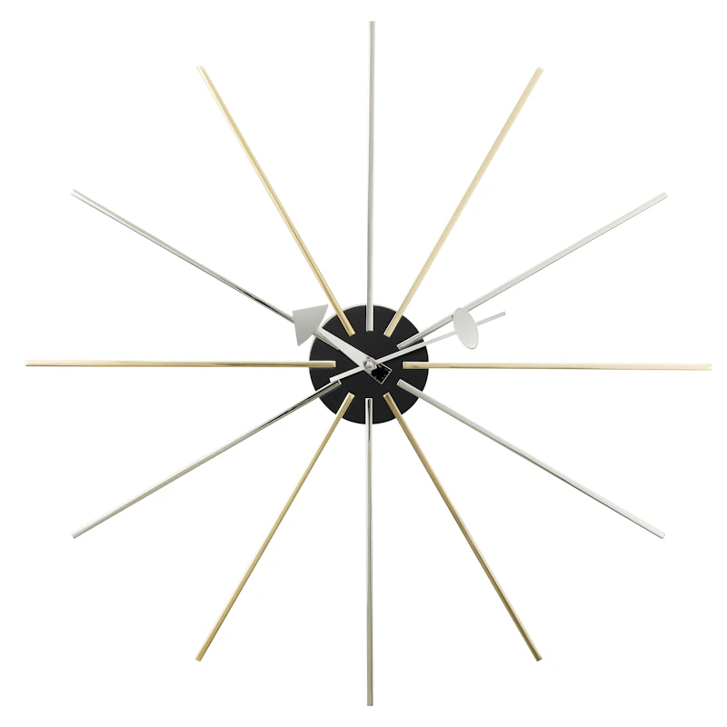 Star Väggklocka Ø61 cm, Mässing / Krom