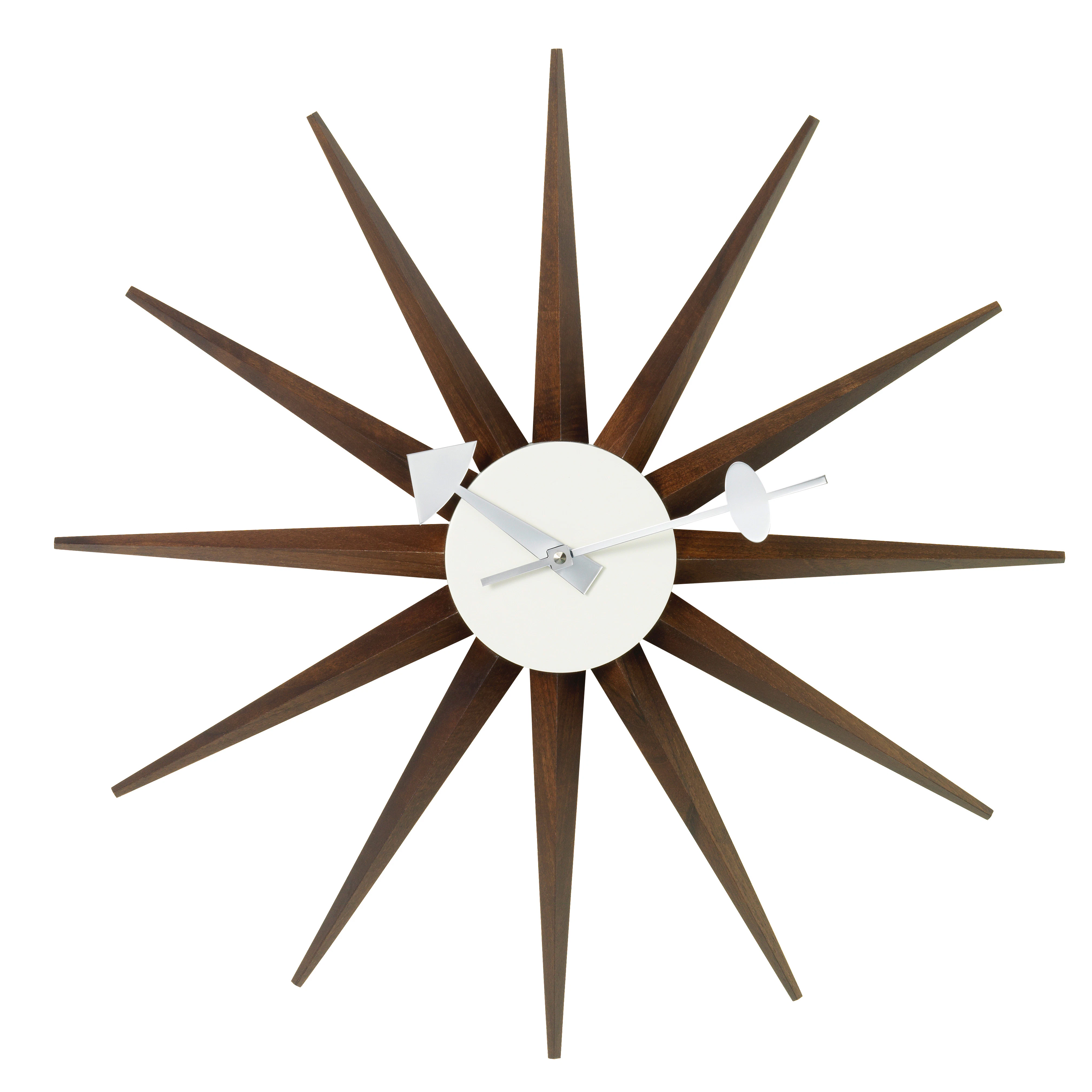 Vitra Sunburst Väggklocka - Väggklockor Mässing Valnöt
