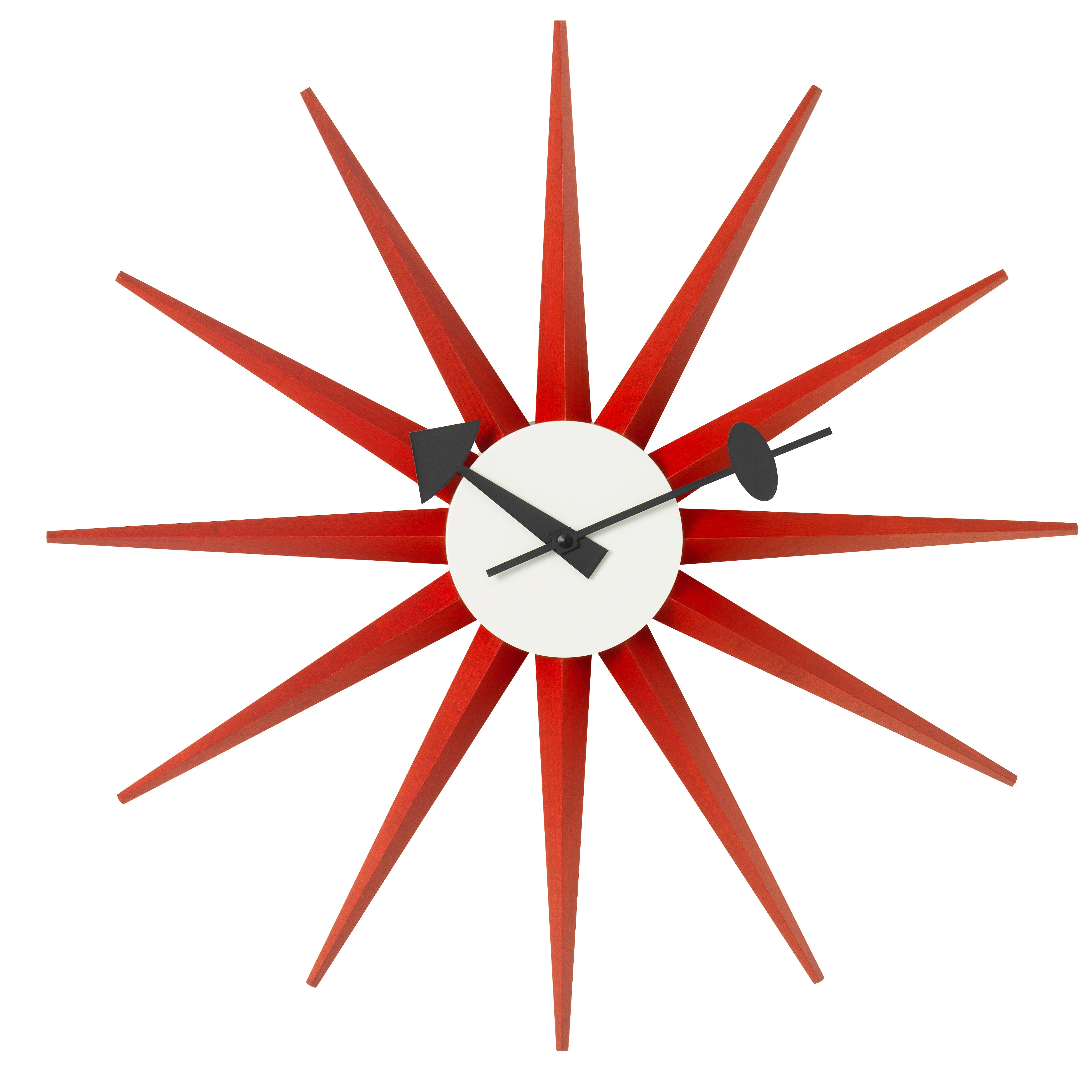 Vitra Sunburst Väggklocka - Väggklockor Mässing Röd