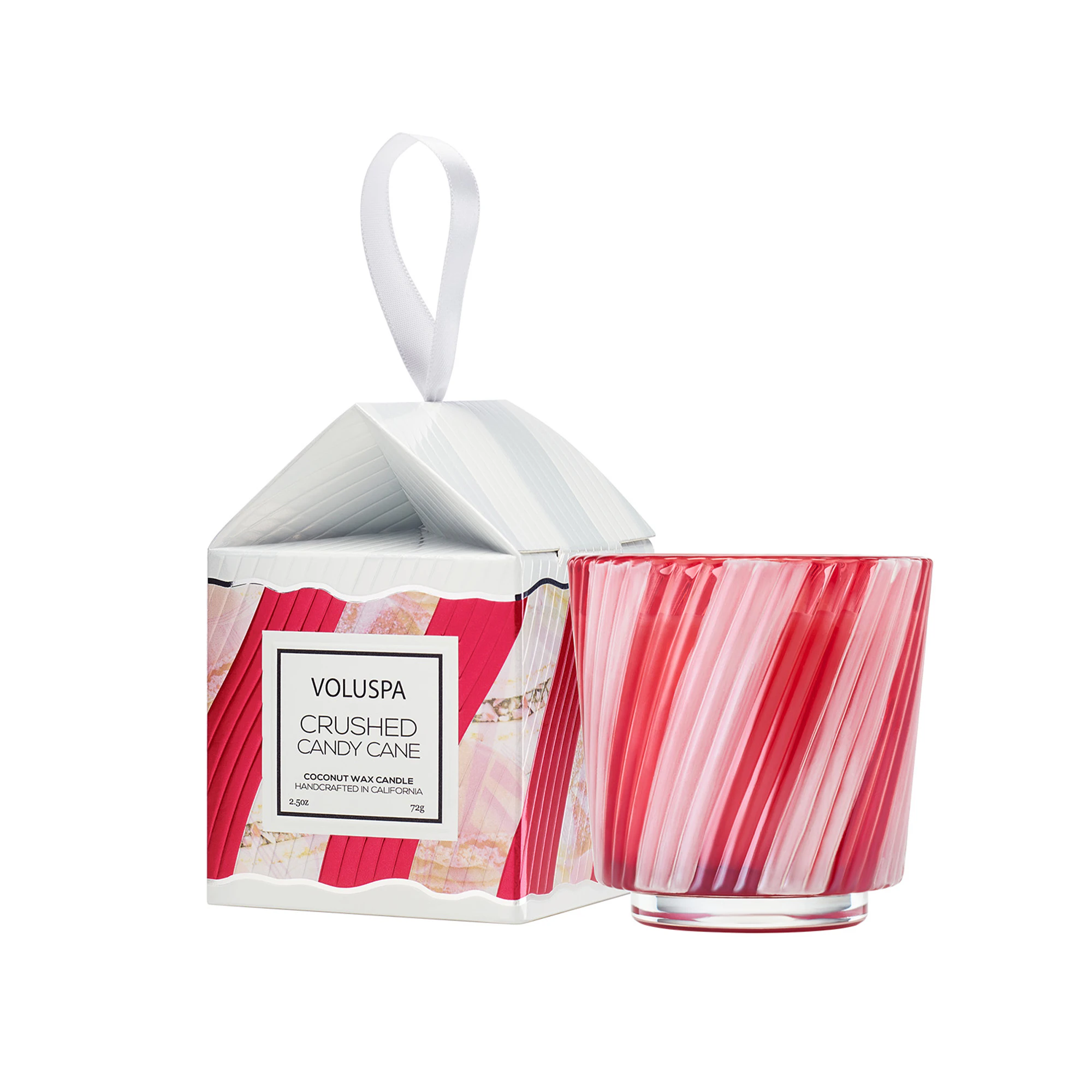 Voluspa Presentask Pedestal Ornament - Doftljus Crushed Candy Cane