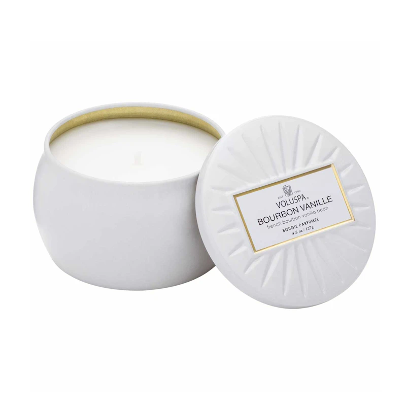 Petite Decorative Tin Doftljus, Bourbon Vanille