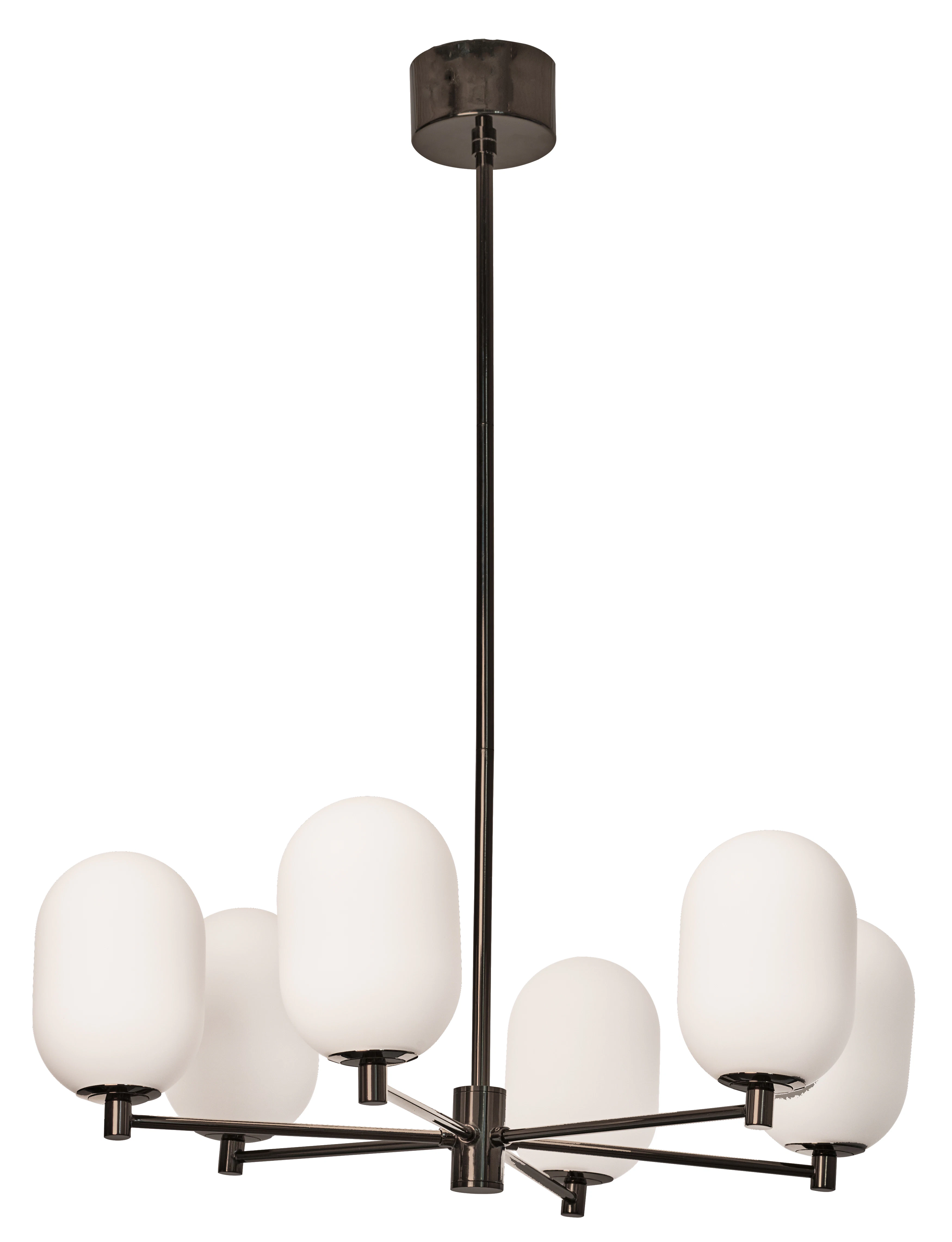 Watt & Veke Noor Ljuskrona 65 Cm Opal / - Ljuskronor & Takkronor Munblåst Opalglas Svart