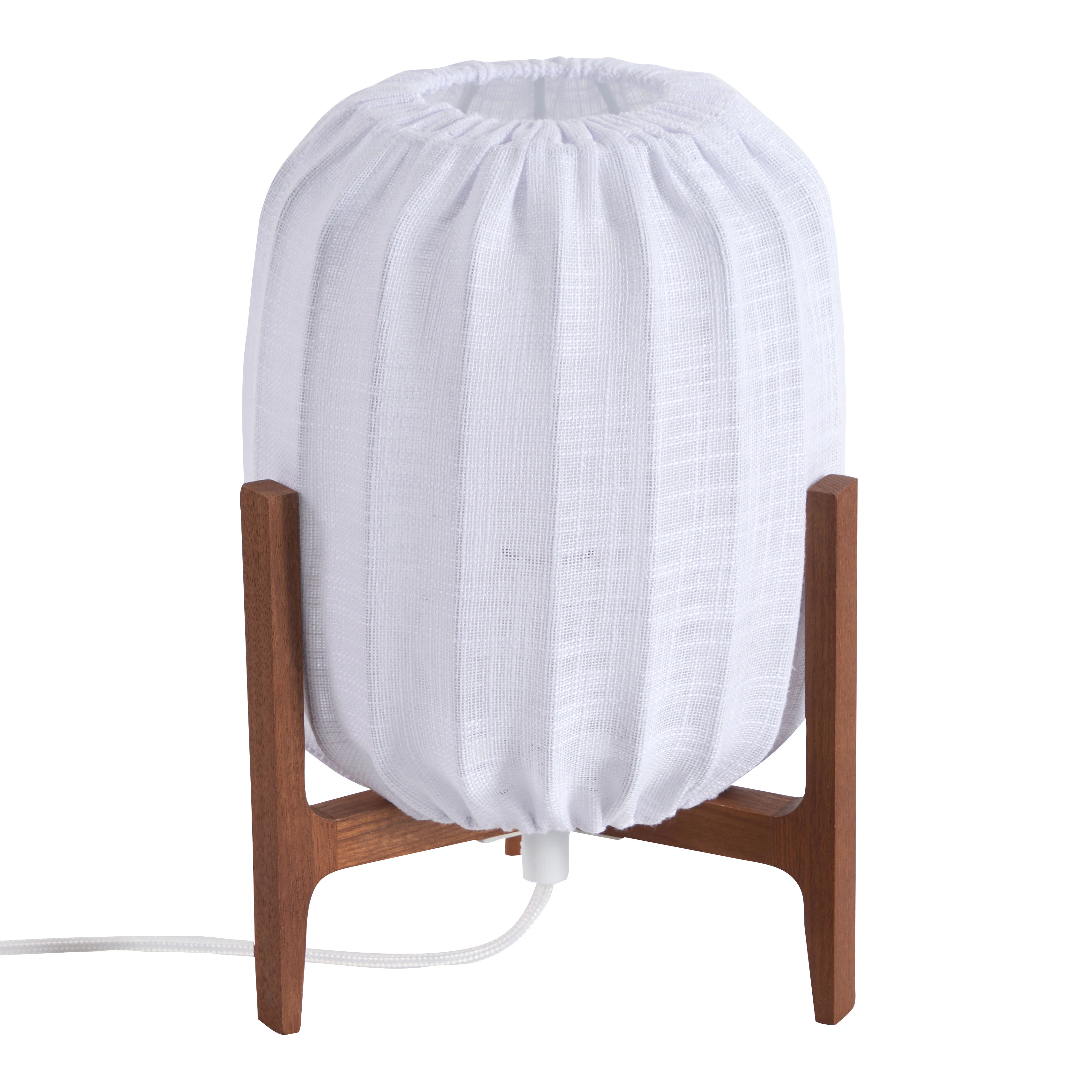 Watt & Veke Prisma Mini Bordslampa Mörk Ask / - Bordslampor Linne Vit