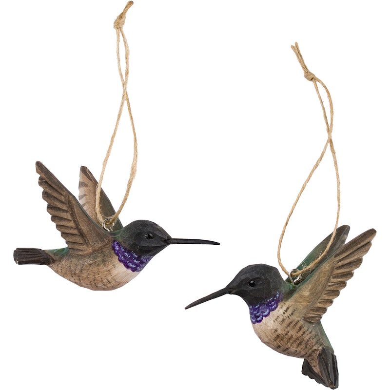 DecoBirds Handsnidad Fågel, Svarthakad Kolibri
