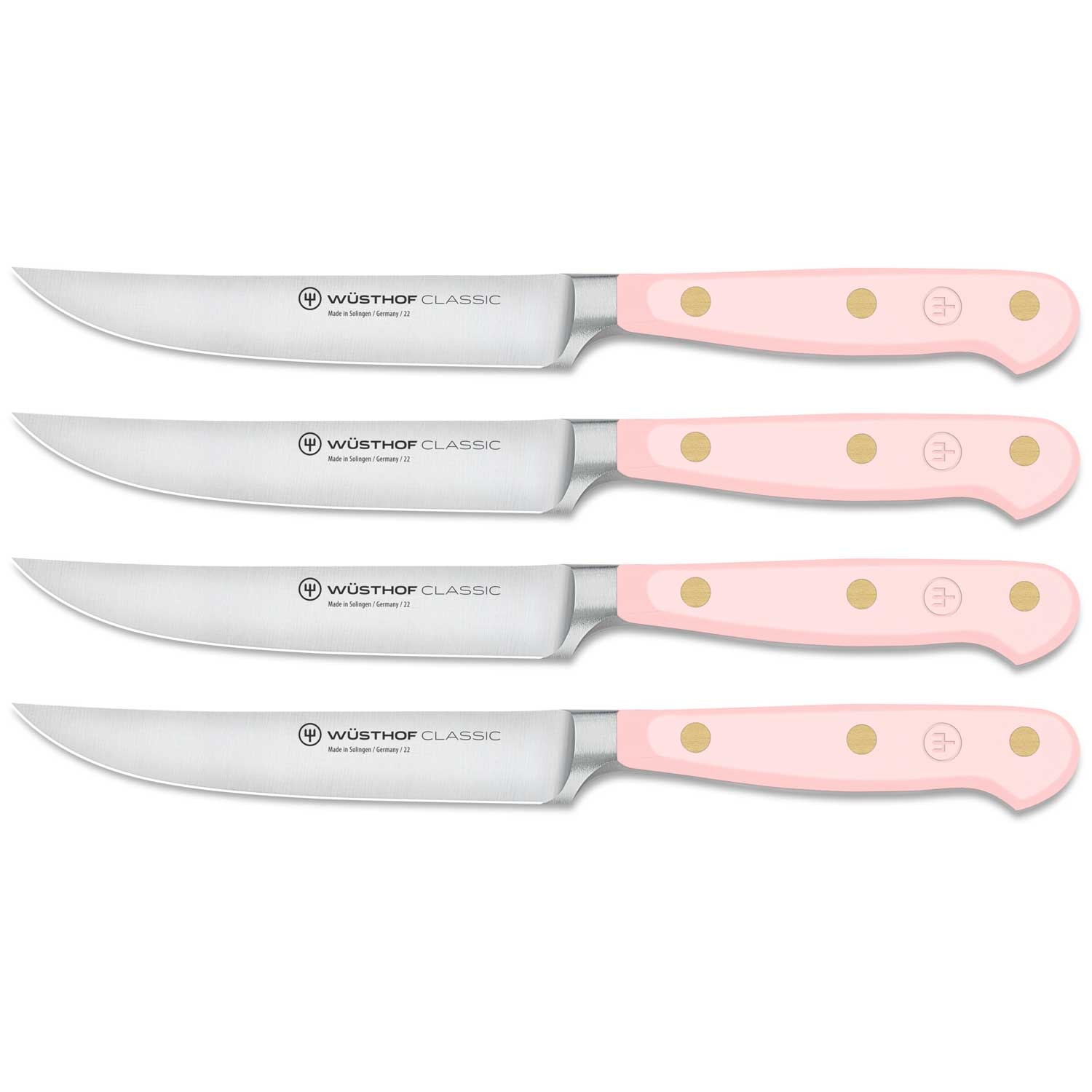 wüsthof classic colour stekknivar 4-pack - stål pink himalayan salt